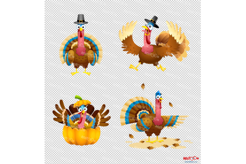 turkey-cartoon-mascot-character-flat-design-2-vector-collection