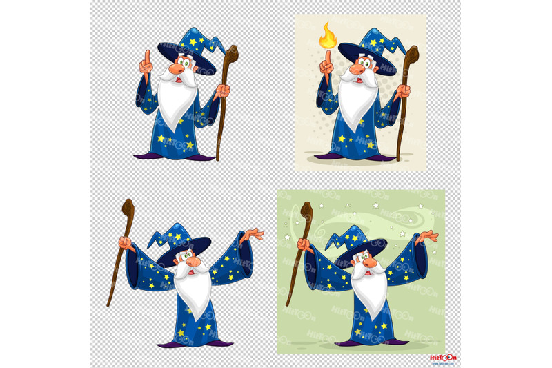 old-wizard-mascot-cartoon-character-vector-hand-drawn-collection