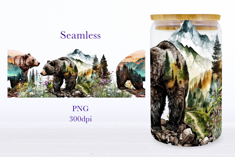 bear-glass-can-wrap-wild-animal-libbey-glass-can-sublimation