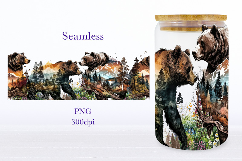 bear-glass-can-wrap-wild-animal-libbey-glass-can-sublimation