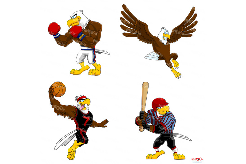 eagle-cartoon-mascot-characters-3-vector-hand-drawn-collection