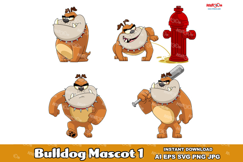 bulldog-cartoon-mascot-character-1-vector-hand-drawn-collection