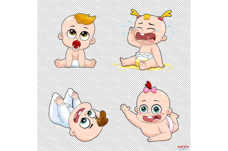 cute-babies-cartoon-mascot-characters-1-vector-hand-drawn-collection