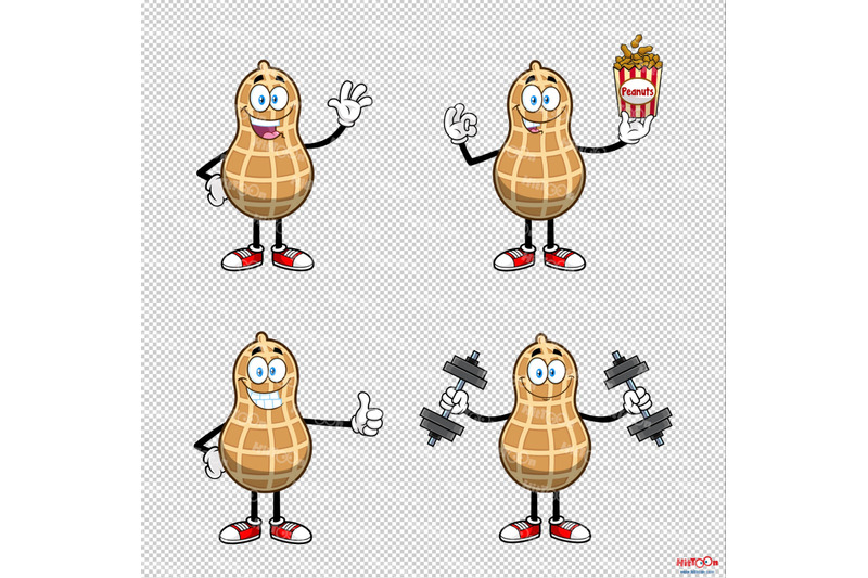 peanut-cartoon-mascot-character-1-vector-hand-drawn-collection-set