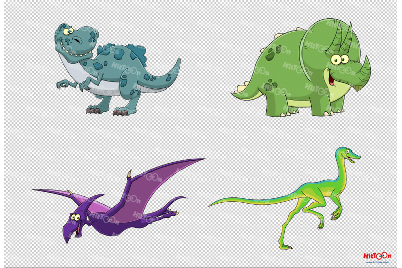 dinosaur-cartoon-mascot-characters-1-vector-hand-drawn-collection-set