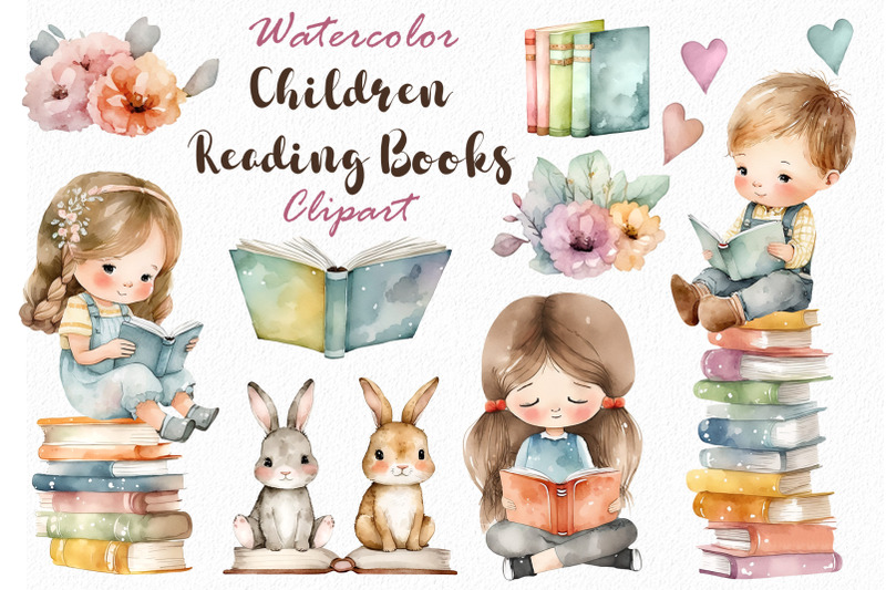 watercolor-children-reading-books-clipart