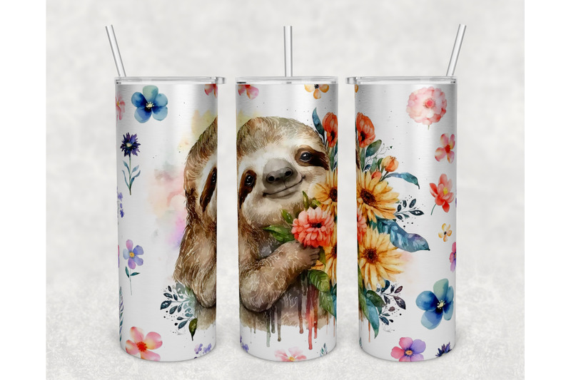 watercolor-sloth-tumbler-wraps-bundle-20-oz-skinny-tumbler-sloth-png