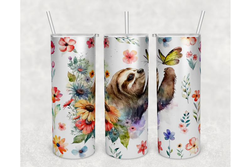 watercolor-sloth-tumbler-wraps-bundle-20-oz-skinny-tumbler-sloth-png