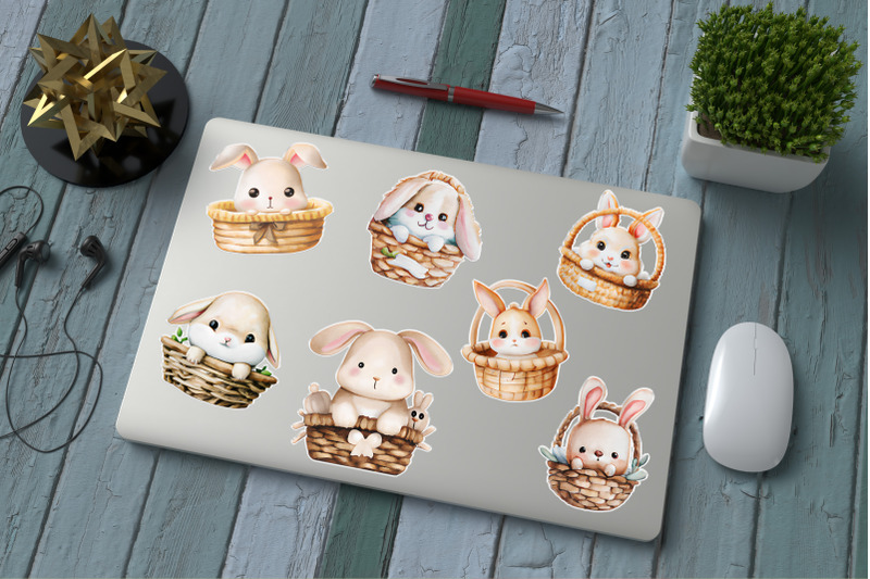 bunnies-in-baskets-png-clipart-set