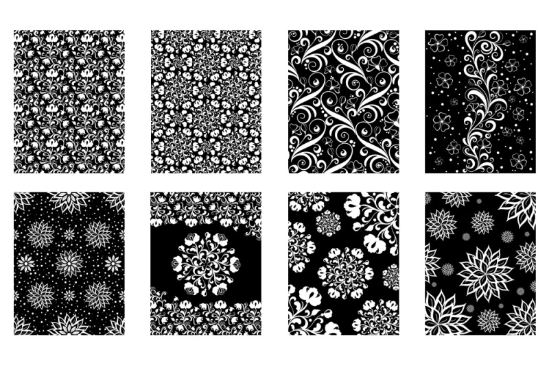 black-amp-white-floral-pattern-backgrounds