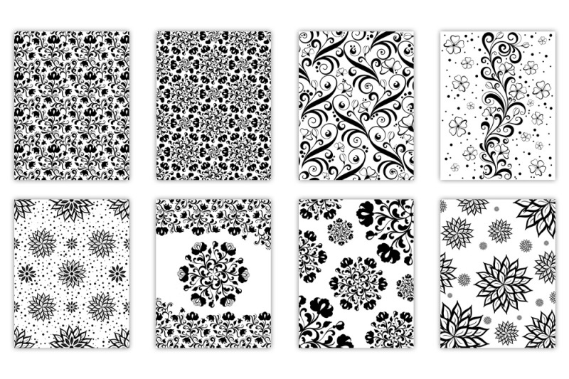 black-amp-white-floral-pattern-backgrounds