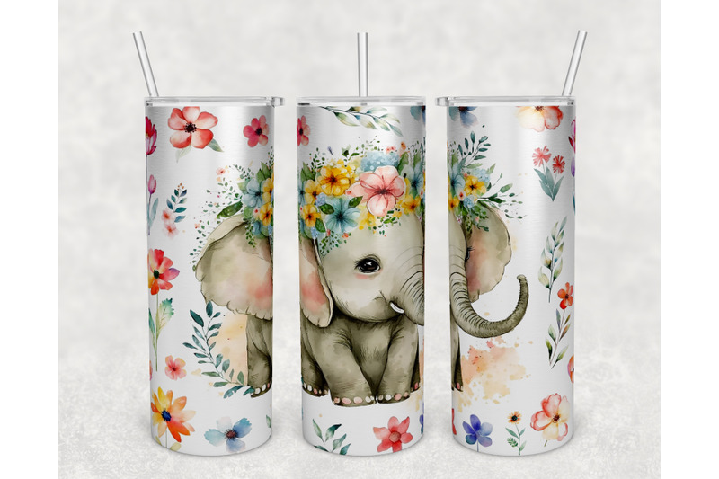 watercolor-elephant-tumbler-wraps-bundle-20-oz-skinny-tumbler-png