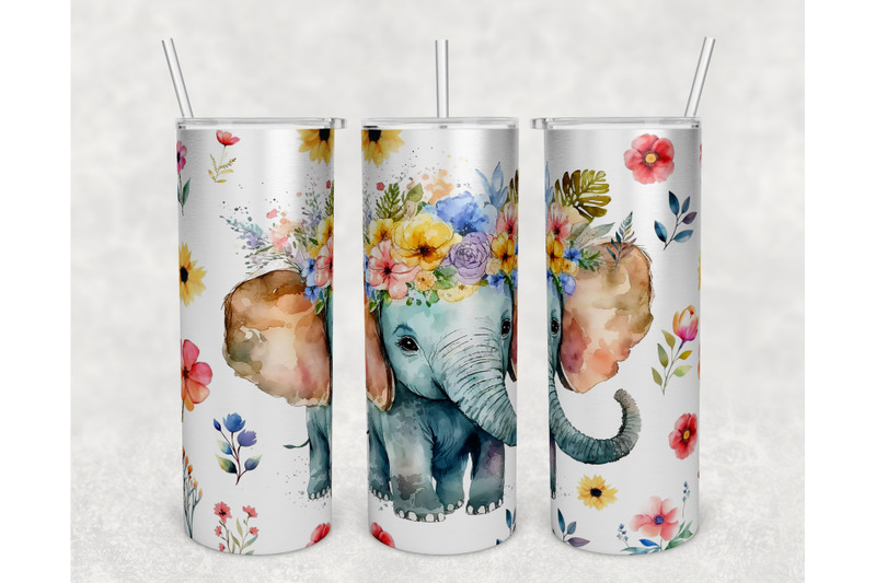 watercolor-elephant-tumbler-wraps-bundle-20-oz-skinny-tumbler-png