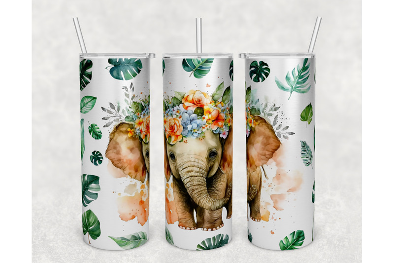 watercolor-elephant-tumbler-wraps-bundle-20-oz-skinny-tumbler-png