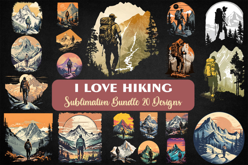 i-love-hiking-sublimation-bundle