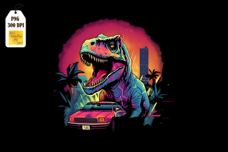 synthwave-retro-dinosaur-t-rex-7