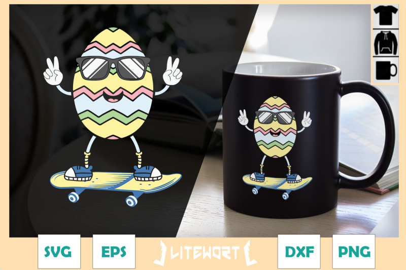 easter-egg-sport-skateboard-happy-face