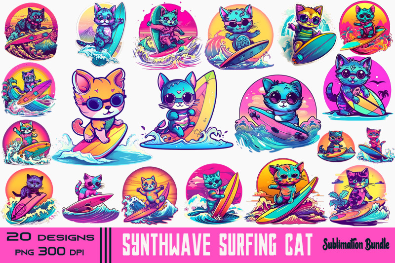 synthwave-retro-surfing-cat-bundle