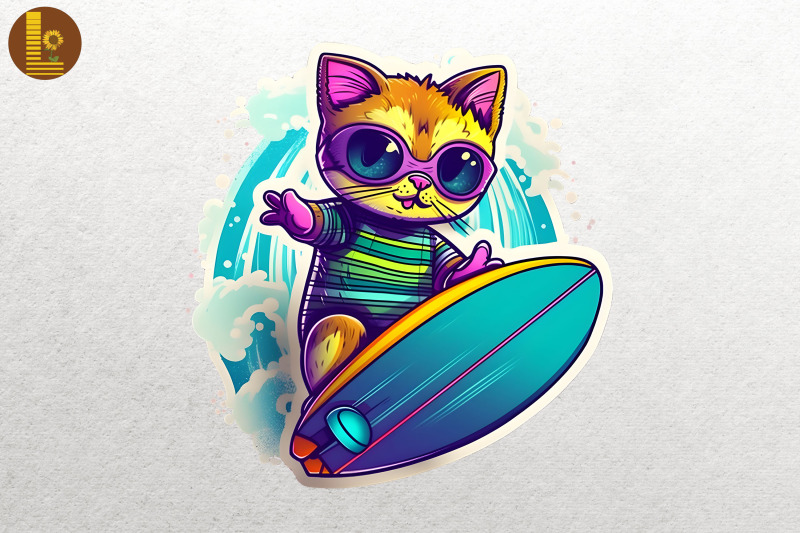 synthwave-retro-cute-surfing-cat-19