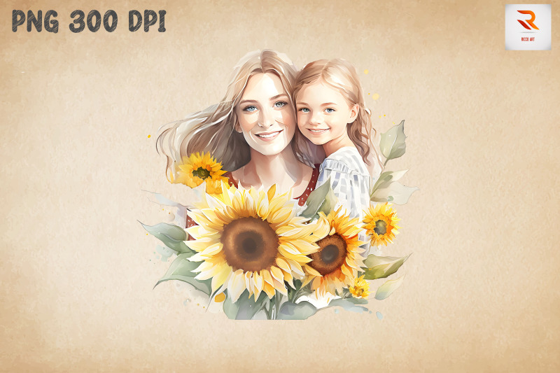 beautiful-mother-amp-daughter-sunflower-2