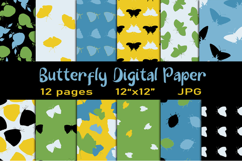 butterfly-digital-papers-butterfly-silhouette-seamless-patterns