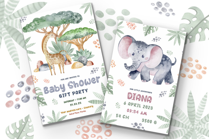 baby-shower-invitation-watercolor-cards-set-psd-template