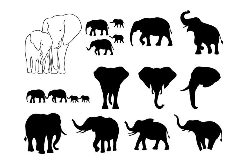 elephant-stencil-elephant-family-stencil-elephants-digital-stencil