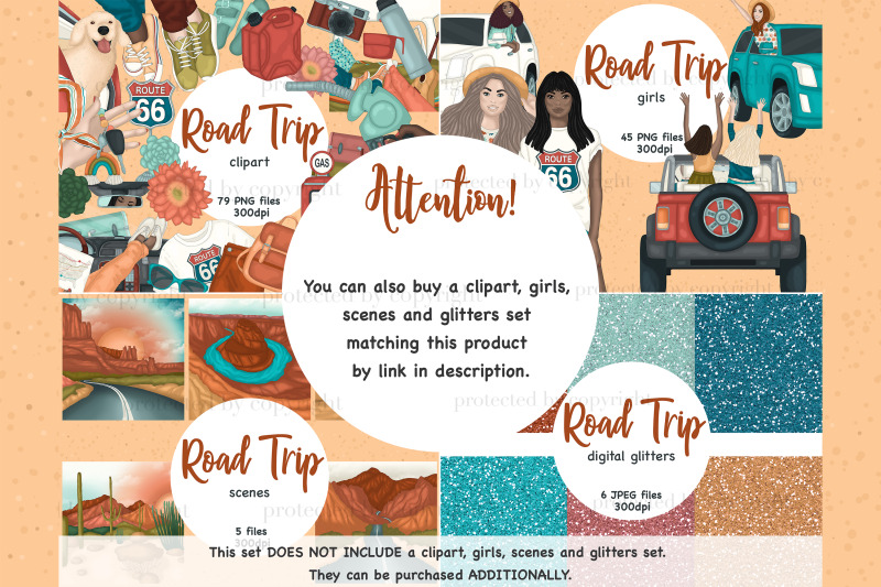 road-trip-paper-boho-digital-paper