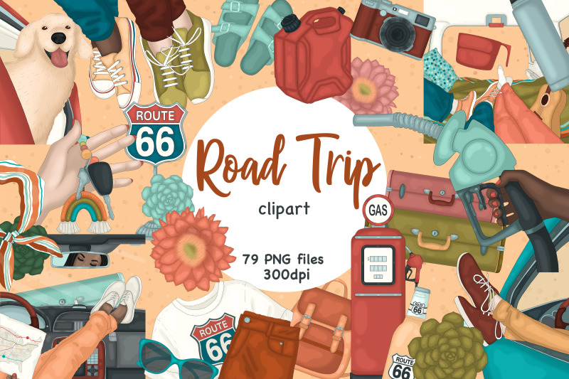 road-trip-clipart-summer-clip-art-bundle