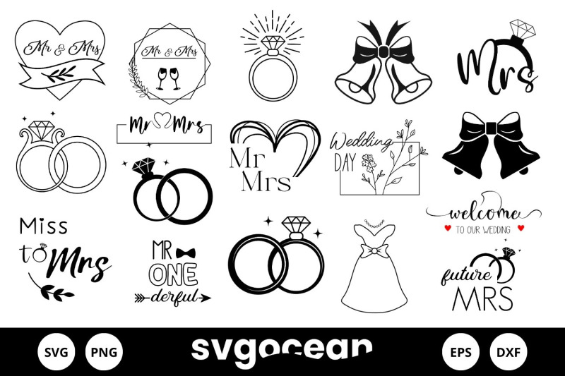 wedding-svg-bundle-clipart-silhouette-cut-files