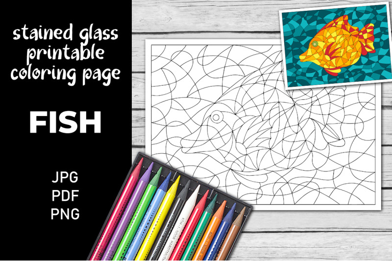 fish-coloring-page-stained-glass-coloring-book