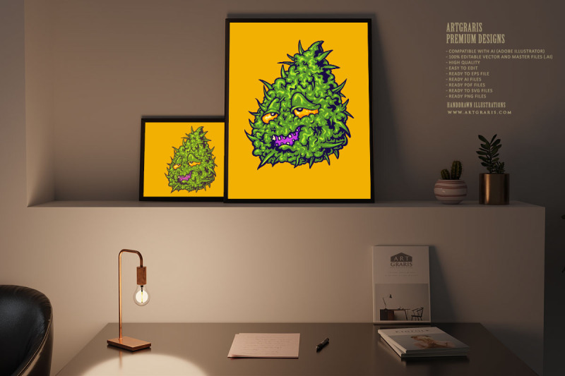 funny-marijuana-sativa-leaf-cannabis-plant-logo-cartoon-illustrations