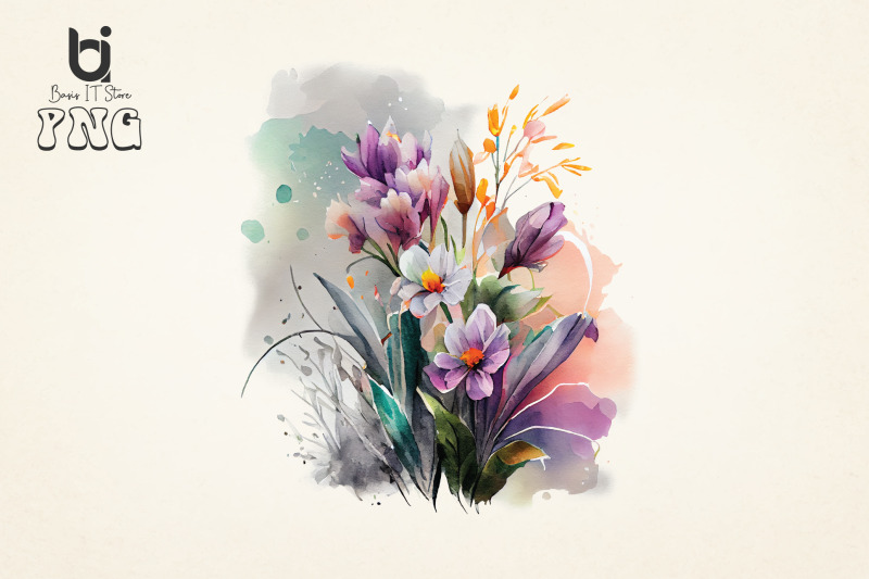 spring-floral-watercolor-sublimation-png-design