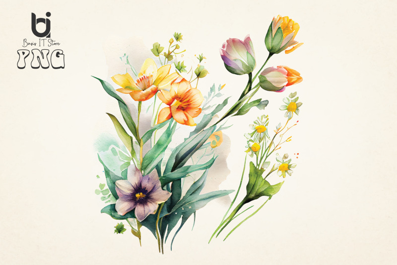 spring-floral-watercolor-sublimation-png-design