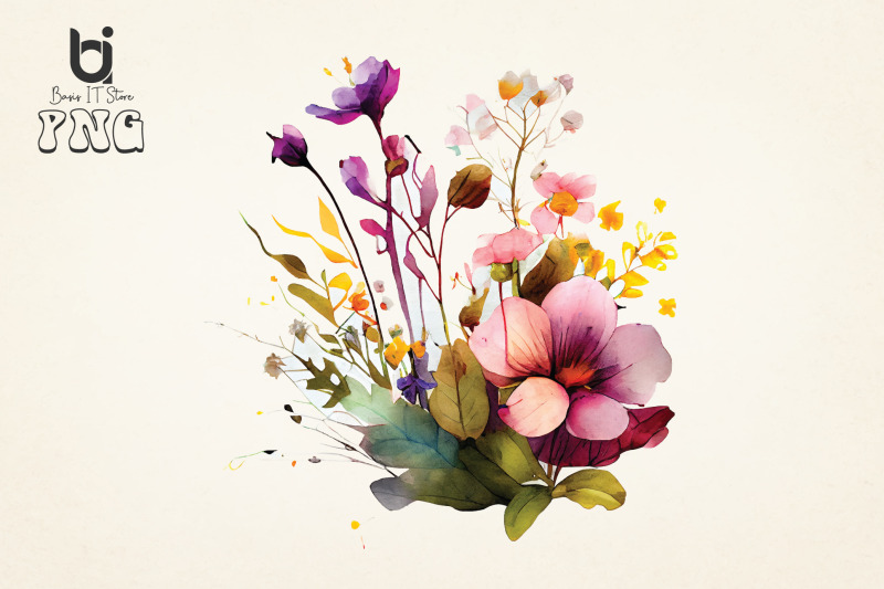 spring-floral-watercolor-sublimation-png-design