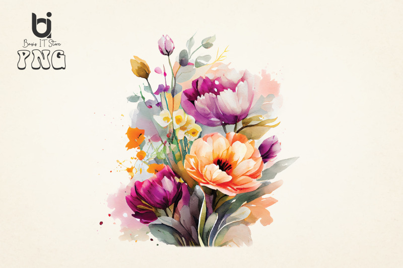 spring-floral-watercolor-sublimation-png-design