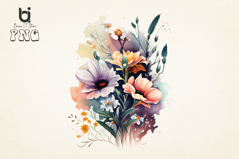 spring-floral-watercolor-sublimation-png-design