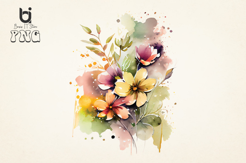 spring-floral-watercolor-sublimation-png-design