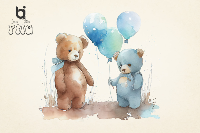 teddy-bears-with-blue-balloons-watercolour-clipart-12-png-file