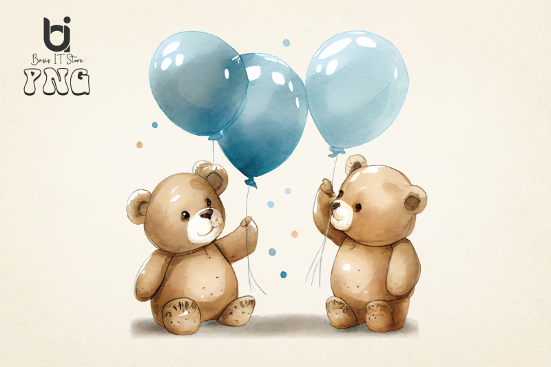 teddy-bears-with-blue-balloons-watercolour-clipart-12-png-file