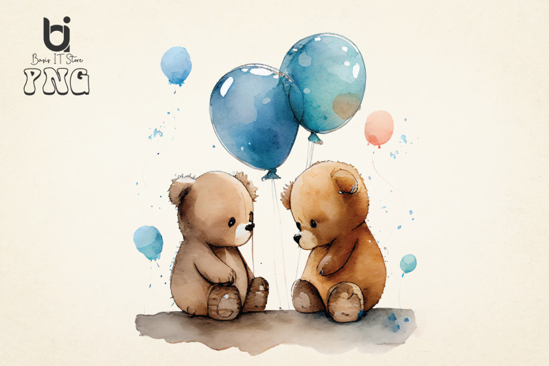 teddy-bears-with-blue-balloons-watercolour-clipart-12-png-file