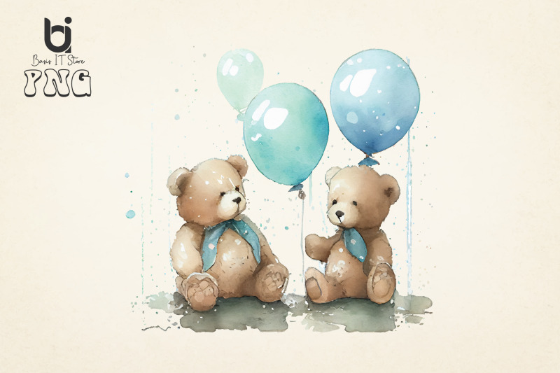 teddy-bears-with-blue-balloons-watercolour-clipart-12-png-file