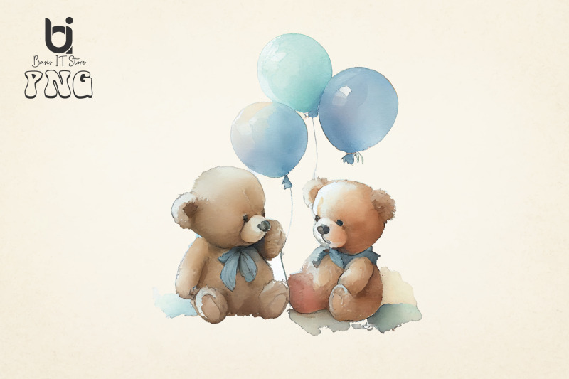 teddy-bears-with-blue-balloons-watercolour-clipart-12-png-file