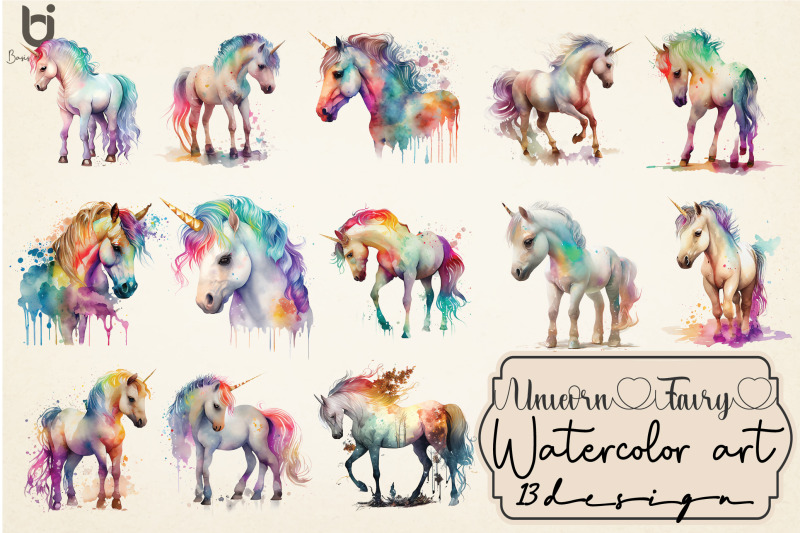 unicorn-fairy-watercolor-sublimation-bundle-png-clipart