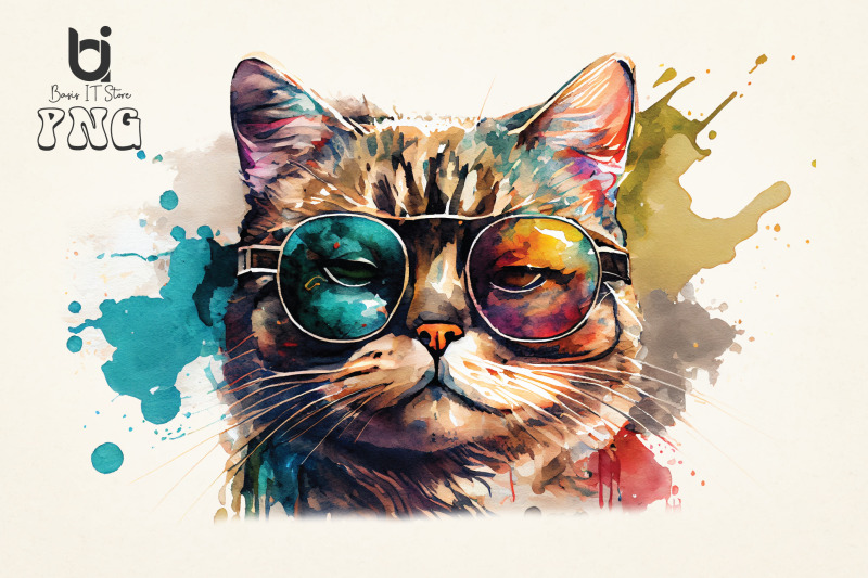 watercolor-cute-cats-superstar-sublimation-design-bundle-png