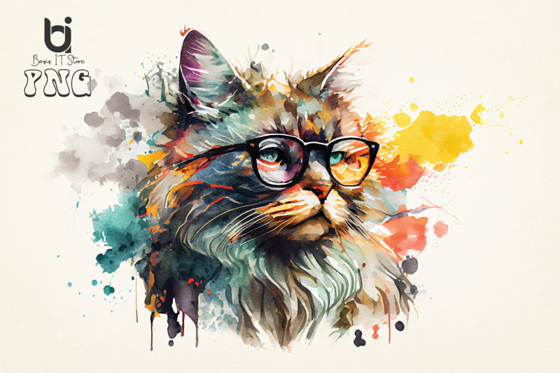 watercolor-cute-cats-superstar-sublimation-design-bundle-png