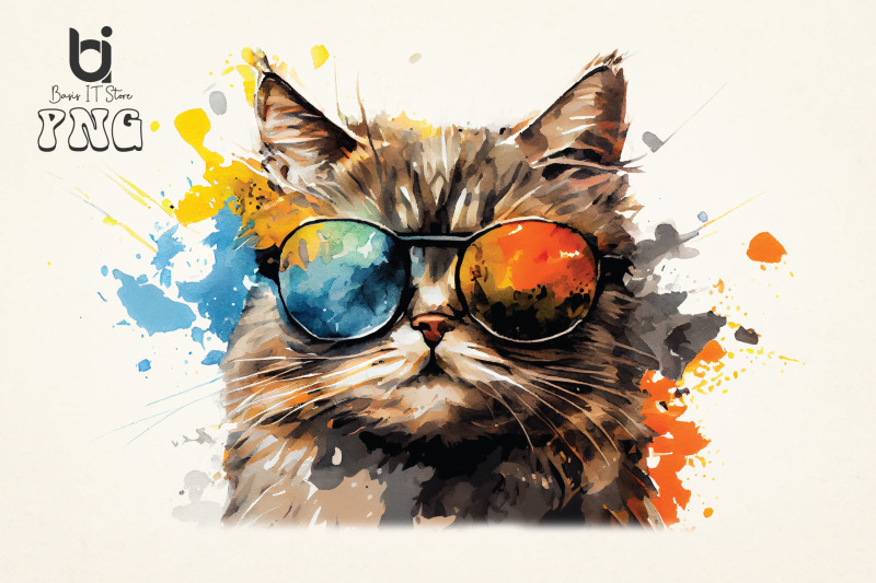 watercolor-cute-cats-superstar-sublimation-design-bundle-png