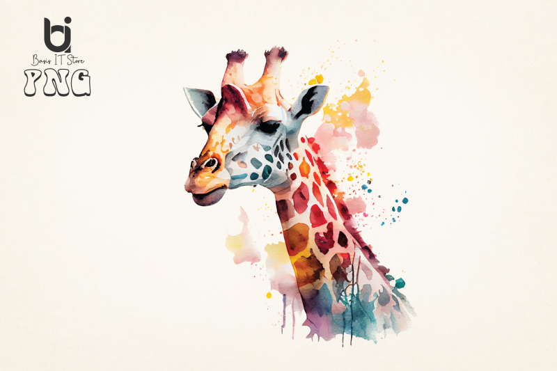 watercolor-cute-giraffe-sublimation-bundle-print-design-png