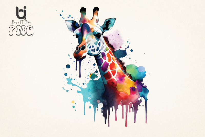 watercolor-cute-giraffe-sublimation-bundle-print-design-png