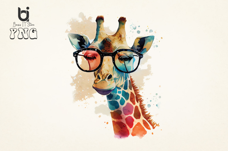 watercolor-cute-giraffe-sublimation-bundle-print-design-png